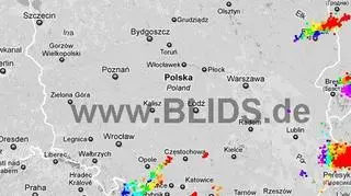 Ścieżka burz w godzinach 18.30-20.30 (blids.de)
