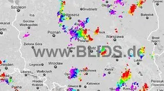 Ścieżka burz w godzinach 18.45-20.45 (blids.de)