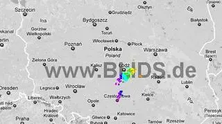 Ścieżka burz w godzinach 19