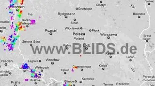 Ścieżka burz w godzinach 19.15-21.15 (blids.de)