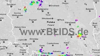 Ścieżka burz w godzinach 19-21 (blids