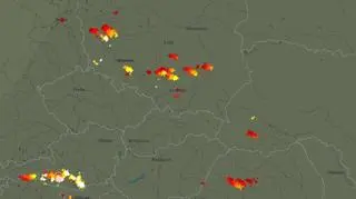 Ścieżka przechodzenia burz nad Polską (blitzortung
