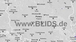 Ścieżka przechodzenia burz nad Polską w godzinach 13