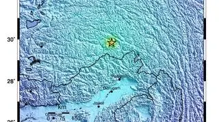 Siła trzęsiena ziemi w Tybecie (USGS)