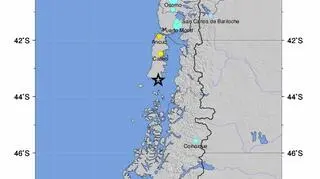 Siła trzęsienia ziemi w Chile (USGS)