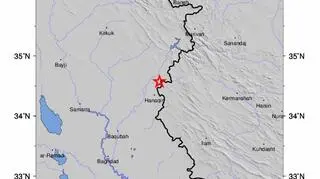 Siła trzęsienie ziemi na granicy Iranu i Iraku (USGS)