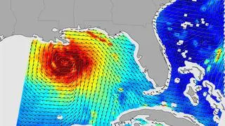 Siła wiatru huraganu Katrina (NASA)