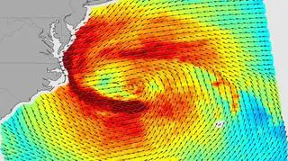 Siła wiatru huraganu Sandy (NASA)