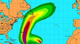 Siła wiatru Ophelii (NOAA/NHC)