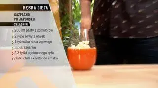 Składniki gazpacho po japońsku
