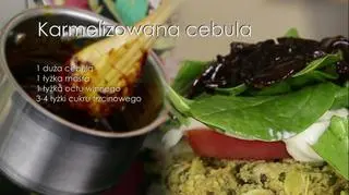 Składniki potrzebne do skarmelizowania cebuli
