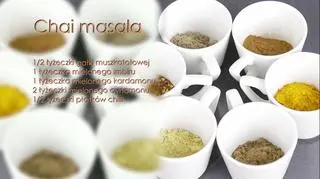Składniki tworzące indyjską przyprawę chai masala 