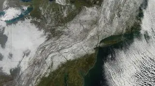 Śnieg na północno-wschodnim terytorium USA (NASA)