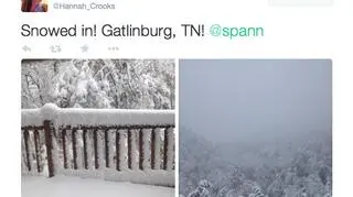 Śnieg spadł również w Gatlinburgu w stanie Tennessee (Twitter)