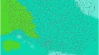 Średnia dobowa temperatura zimą w latach 2021-2030. Scenariusz RCP4.5 (klimada2.ios.gov.pl)
