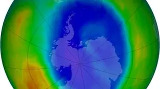 Stan dziury ozonowej 11 września 2012 r. (NASA/Ozone Hole Watch)