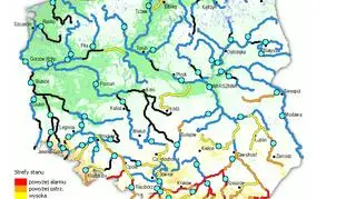 Stan poziomu wód z dnia 17.05 (Źródło: IMGW)