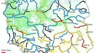 Stan wody w rzekach 22.05 na godz. 06:00 UTC (IMGW)