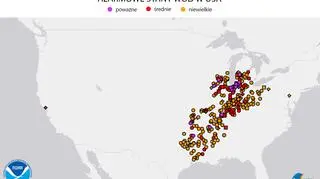 Stany alarmowe wód w USA w niedzielę