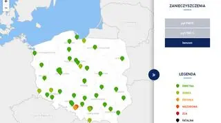 Stężenie benzenu w Polsce po godz. 20
