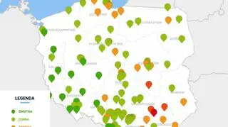 Stężenie PM10 na godzinę 18