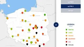 Stężenie PM2,5 o godzinie 20.50