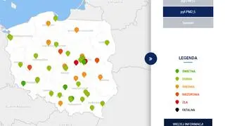 Stężenie pyłu PM 2,5 o godzinie 19.00