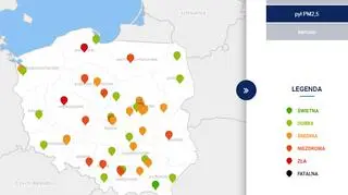 Stężenie pyłu PM 2,5 o godzinie 9