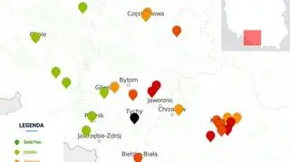Stężenie pyłu PM10 na Śląsku