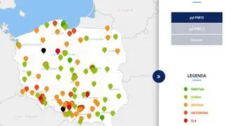 Stężenie pyłu PM10 o godzinie 10.36