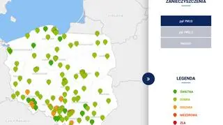 Stężenie pyłu PM10 o godzinie 11