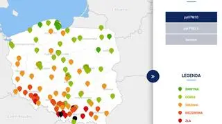Stężenie pyłu PM10 o godzinie 13.05
