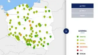 Stężenie pyłu PM10 o godzinie 15.00