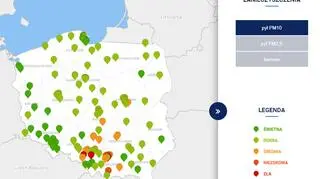 Stężenie pyłu PM10 o godzinie 6.06