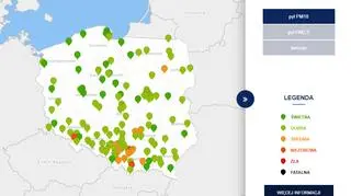 Stężenie pyłu PM10 o godzinie 9 (tvnmeteo