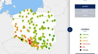 Stężenie pyłu PM10 po godzinie 13 (tvnmeteo
