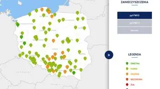 Stężenie pyłu PM10 z godziny 6 (GIOŚ)