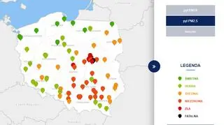 Stężenie pyłu PM2,5 o godz