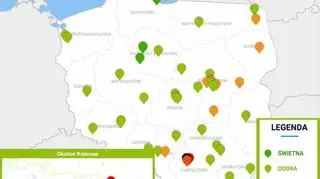 Stężenie pyłu PM2,5 o godz. 9.30