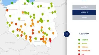 Stężenie pyłu PM2,5 o godzinie 10 (tvnmeteo