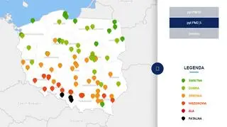 Stężenie pyłu PM2,5 o godzinie 11 (tvnmeteo