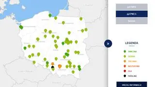 Stężenie pyłu PM2,5 o godzinie 11 (tvnmeteo