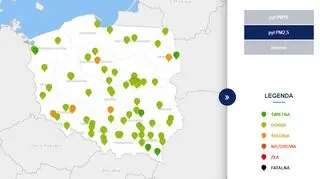 Stężenie pyłu PM2,5 o godzinie 12 (tvnmeteo