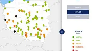 Stężenie pyłu PM2,5 o godzinie 20 (tvnmeteo