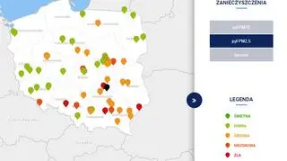 Stężenie pyłu PM2,5 o godzinie 20 (tvnmeteo