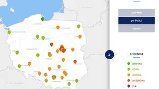Stężenie pyłu PM2,5 o godzinie 6.36