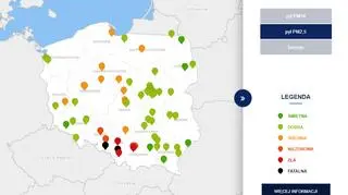 Stężenie pyłu PM2,5 o godzinie 6 (tvnmeteo