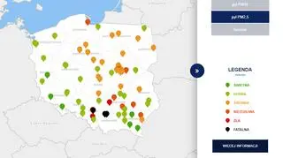 Stężenie pyłu PM2,5 o godzinie 7 (tvnmeteo