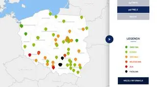 Stężenie pyłu PM2,5 o godzinie 8 (tvnmeteo
