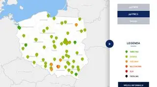 Stężenie pyłu PM2,5 o godzinie 9 (tvnmeteo